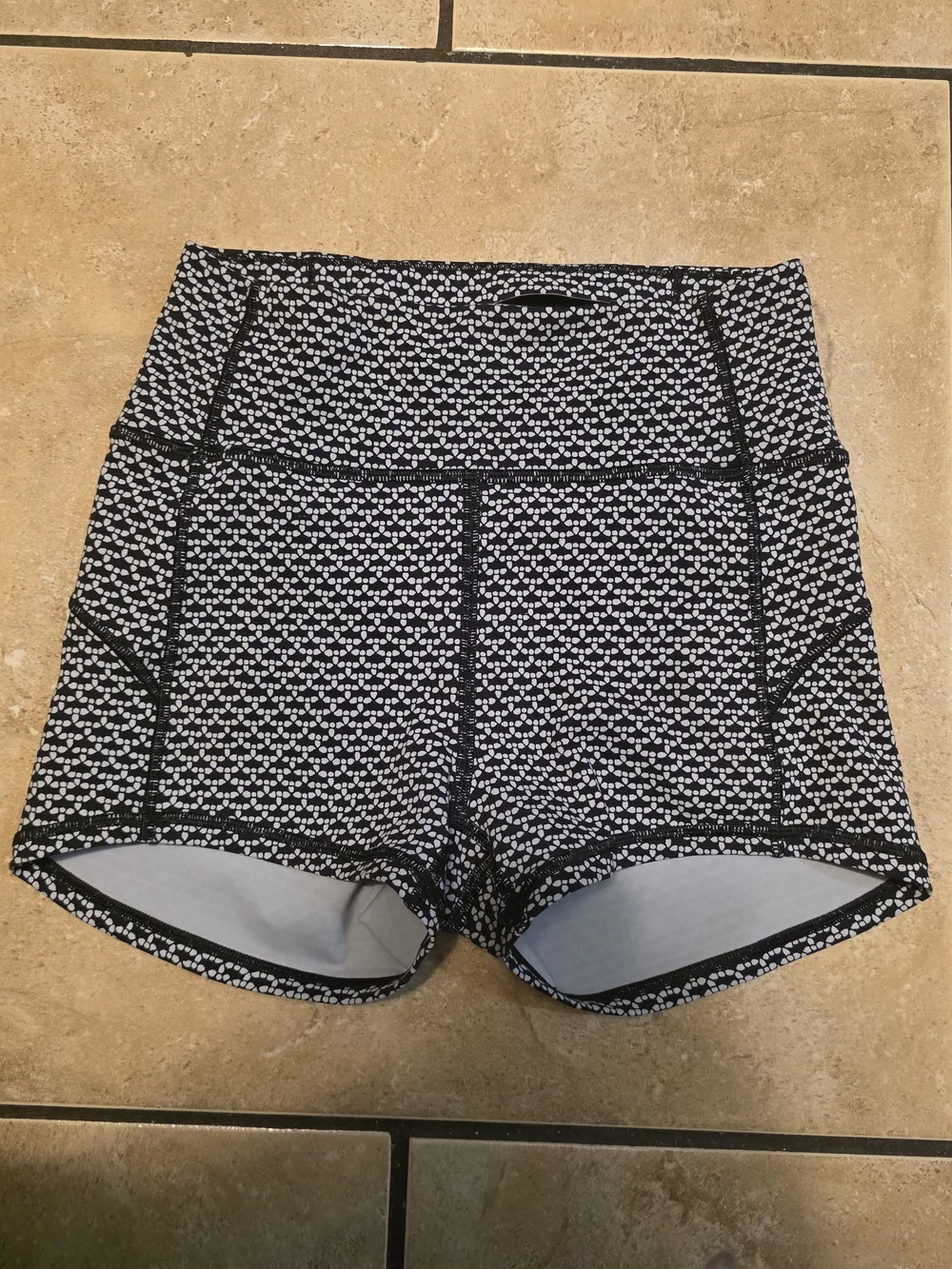 lululemon athletica Black & White Micro-Pattern High-Rise Athletic Shorts